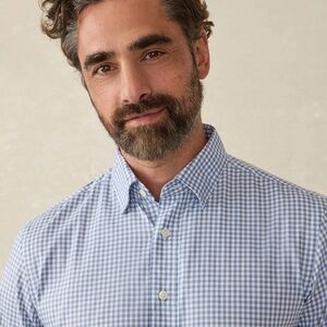 Faherty Movement™ Shirt - Light Blue Gingham